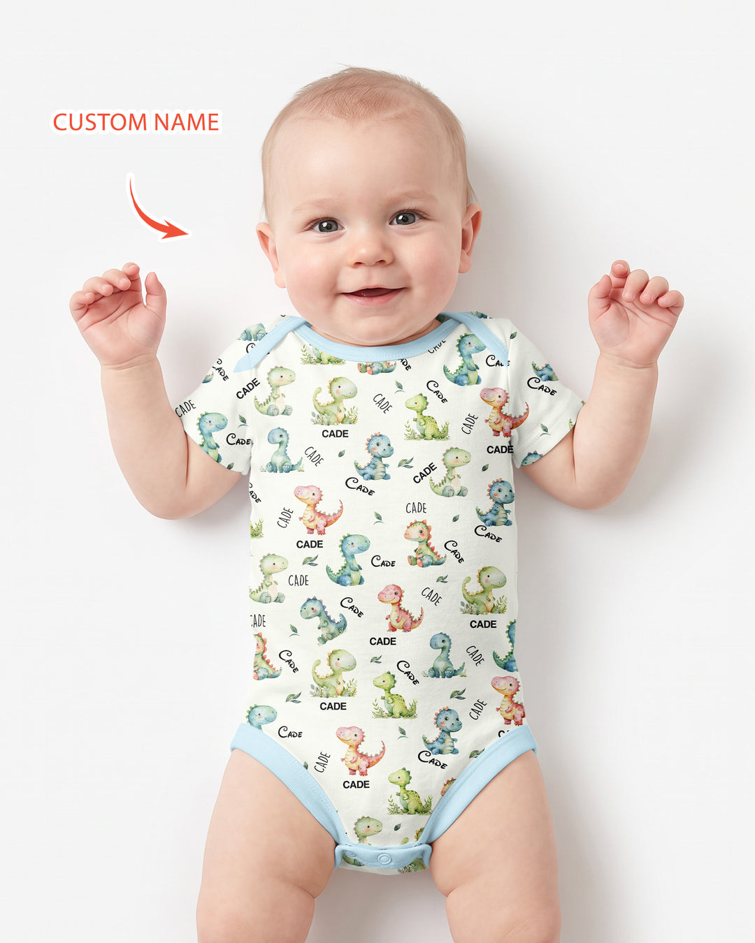 Dinosaur Custom Name Bamboo Bodysuit