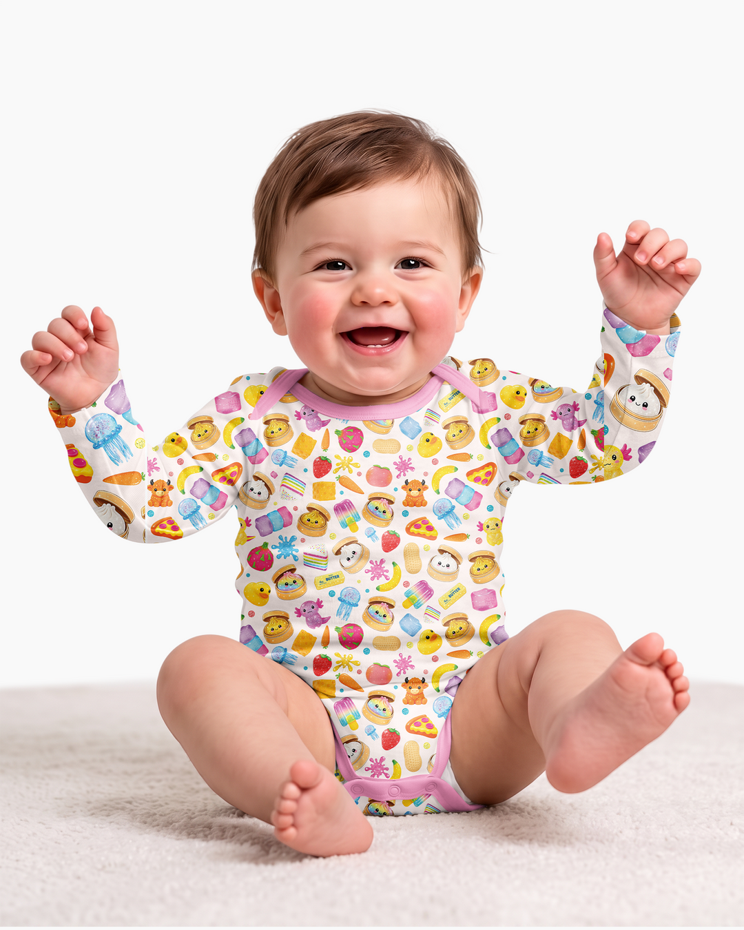 Gerippte Babykleidung mit individuellem Foto - Weich &amp; Skizzenhaft