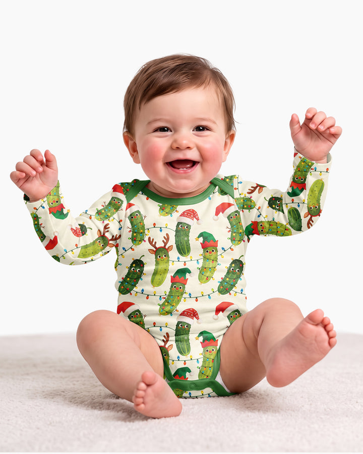 Cheerful Christmas Pickle Bamboo Bodysuit