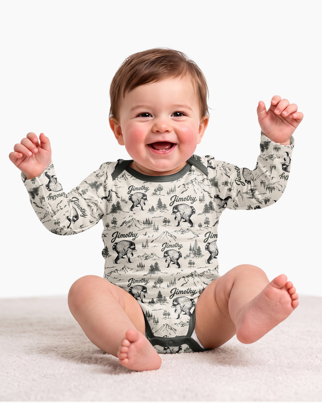 Gerippte Babykleidung mit individuellem Foto - Weich &amp; Skizzenhaft