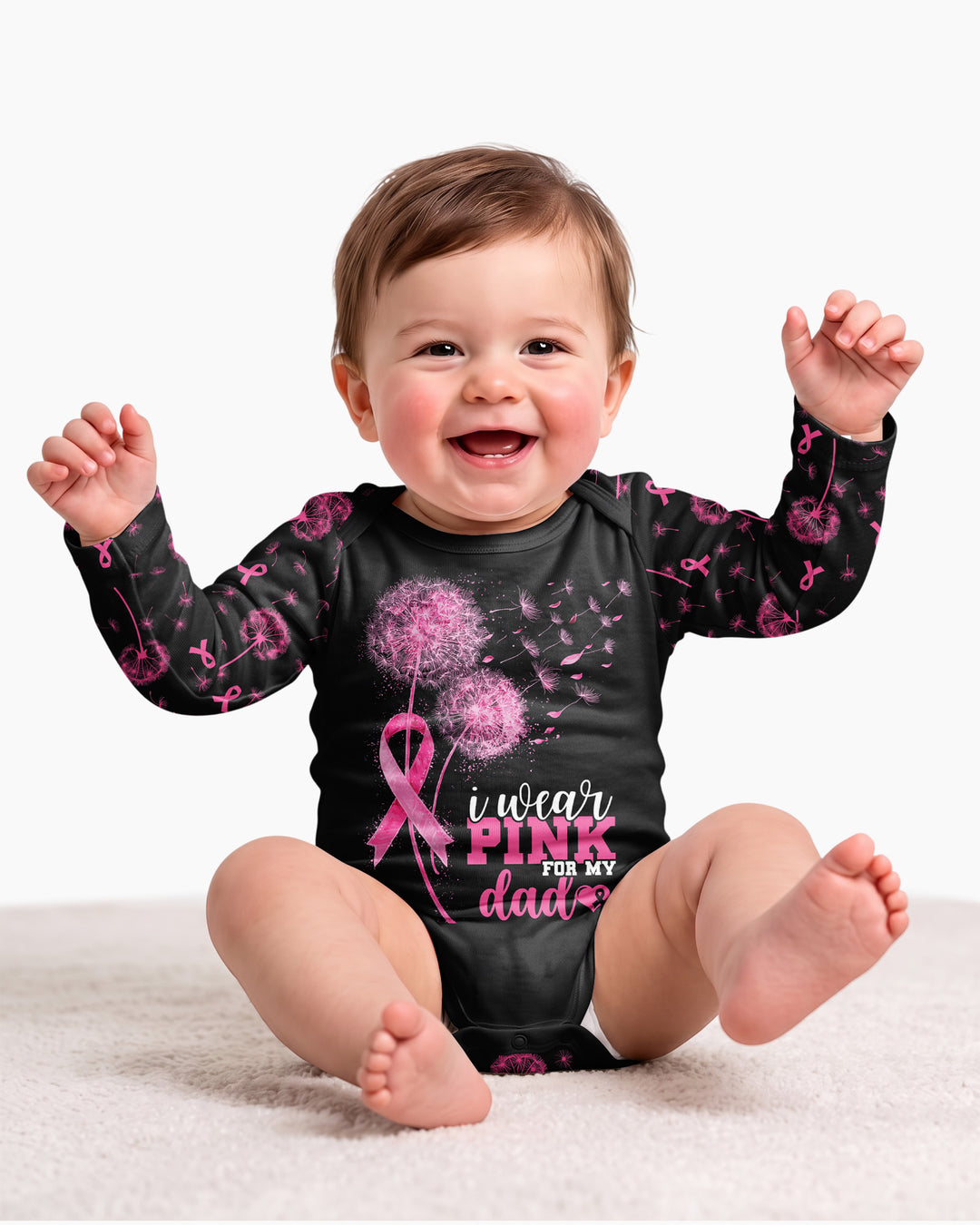 Dandelion Pink For Dad Bamboo Bodysuit