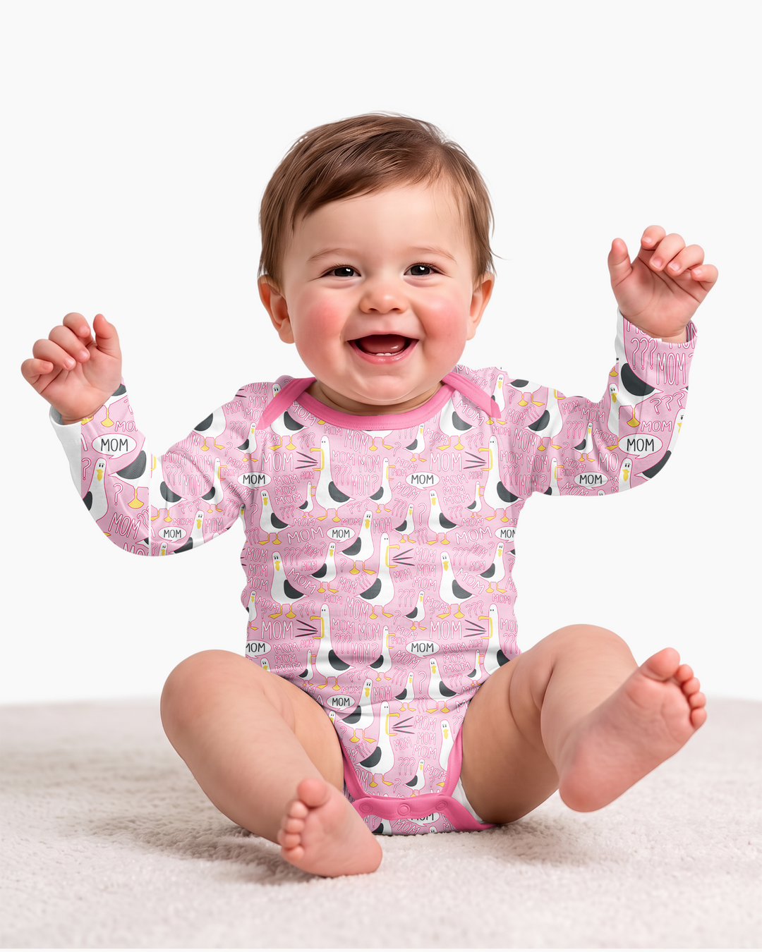 Gerippte Babykleidung mit individuellem Foto - Weich &amp; Skizzenhaft