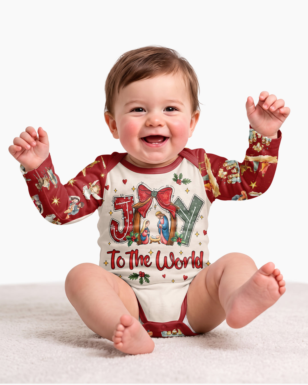 Nativity Joy To The World Bamboo Bodysuit