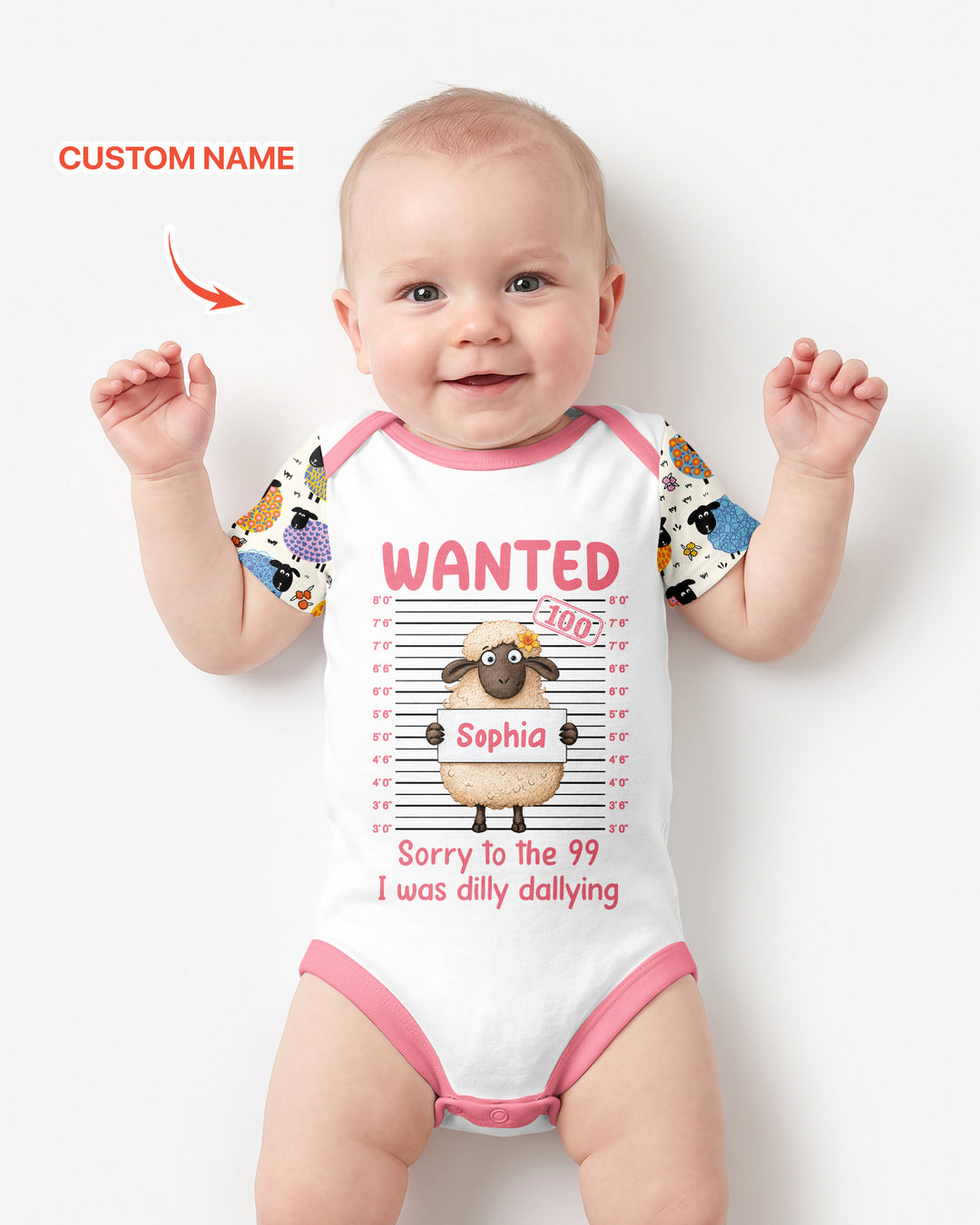 The Lost Sheep Custom Name Bamboo Bodysuit