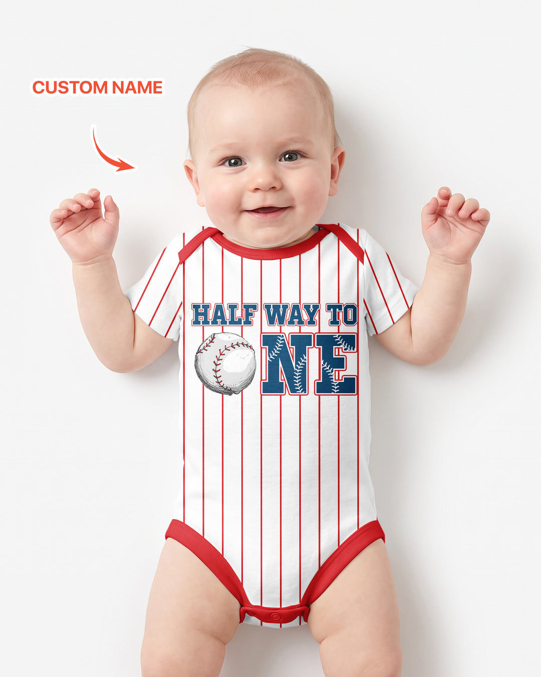 Custom Name Half Way To One Bamboo Bodysuit