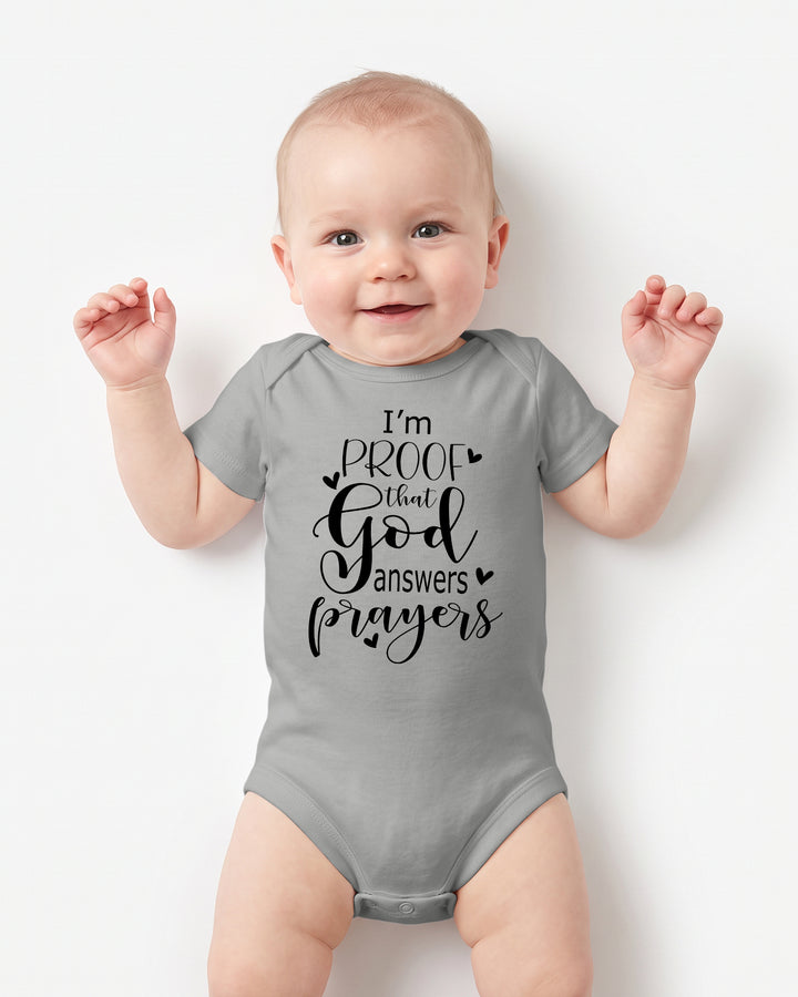 I'm Proof That God Answers Prayers Christian IVF Miracle Baby Bamboo Bodysuit