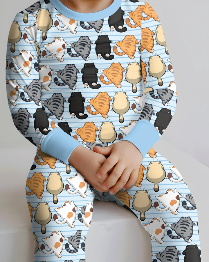 Zweiteiliges Langarm-Pyjama-Set mit Sommerfrüchten