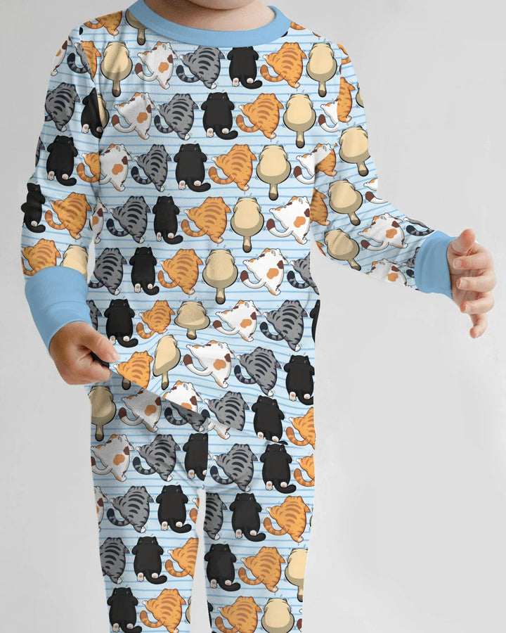 Zweiteiliges Langarm-Pyjama-Set mit Sommerfrüchten