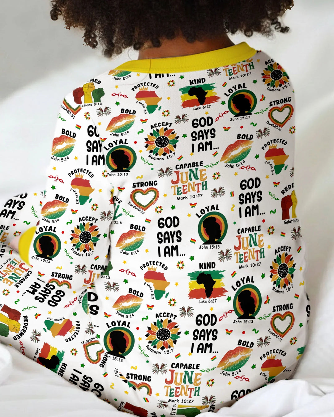 Zweiteiliges Langarm-Pyjama-Set mit Sommerfrüchten