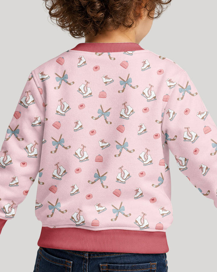 Girly Hockey PinkBamboo Crewneck Sweatshirt