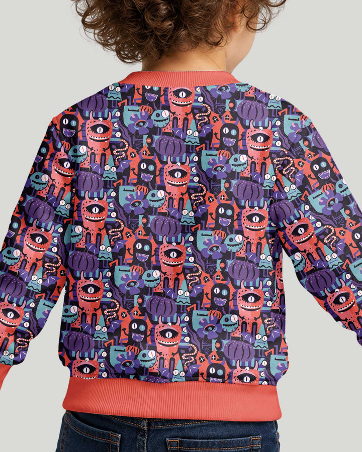 Halloween Multi Eyed Monsters Bamboo Crewneck Sweatshirt