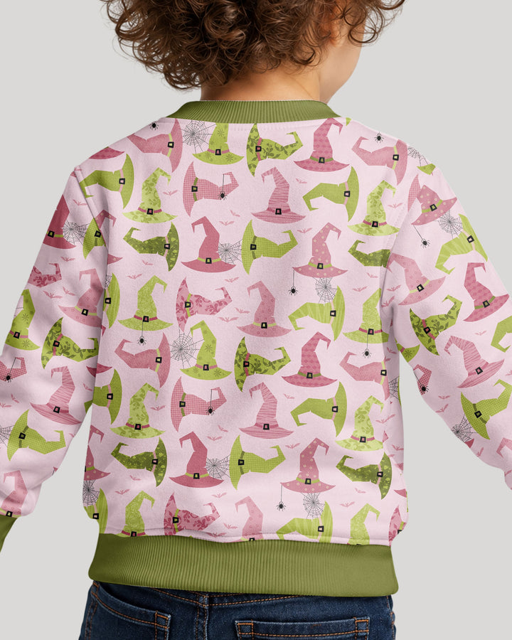 Pink Witch Hat Halloween Bamboo Crewneck Sweatshirt
