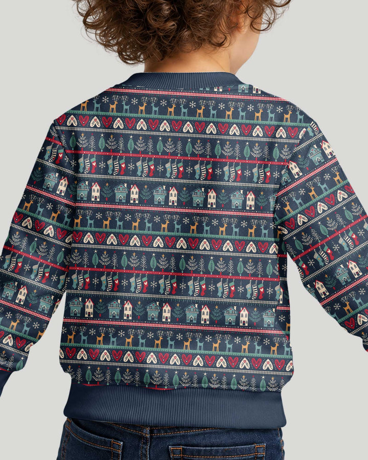 Vintage Nordic Christmas Bamboo Crewneck Sweatshirt