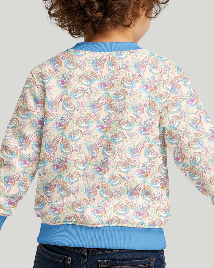 Pastel Halloween Jack O Lanterns Bamboo Crewneck Sweatshirt