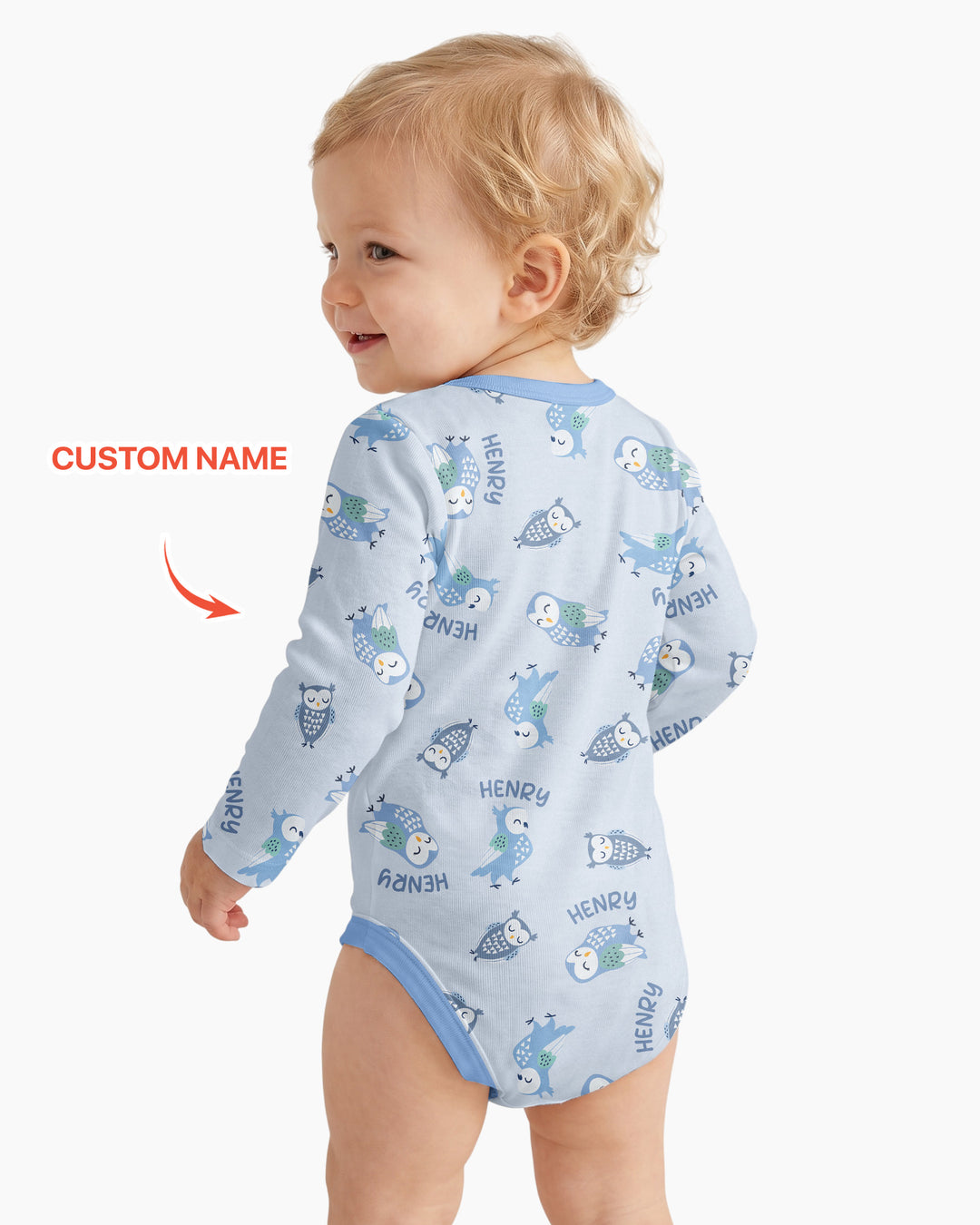 Custom Name Twin Owl Who's Who Bamboo Bodysuit