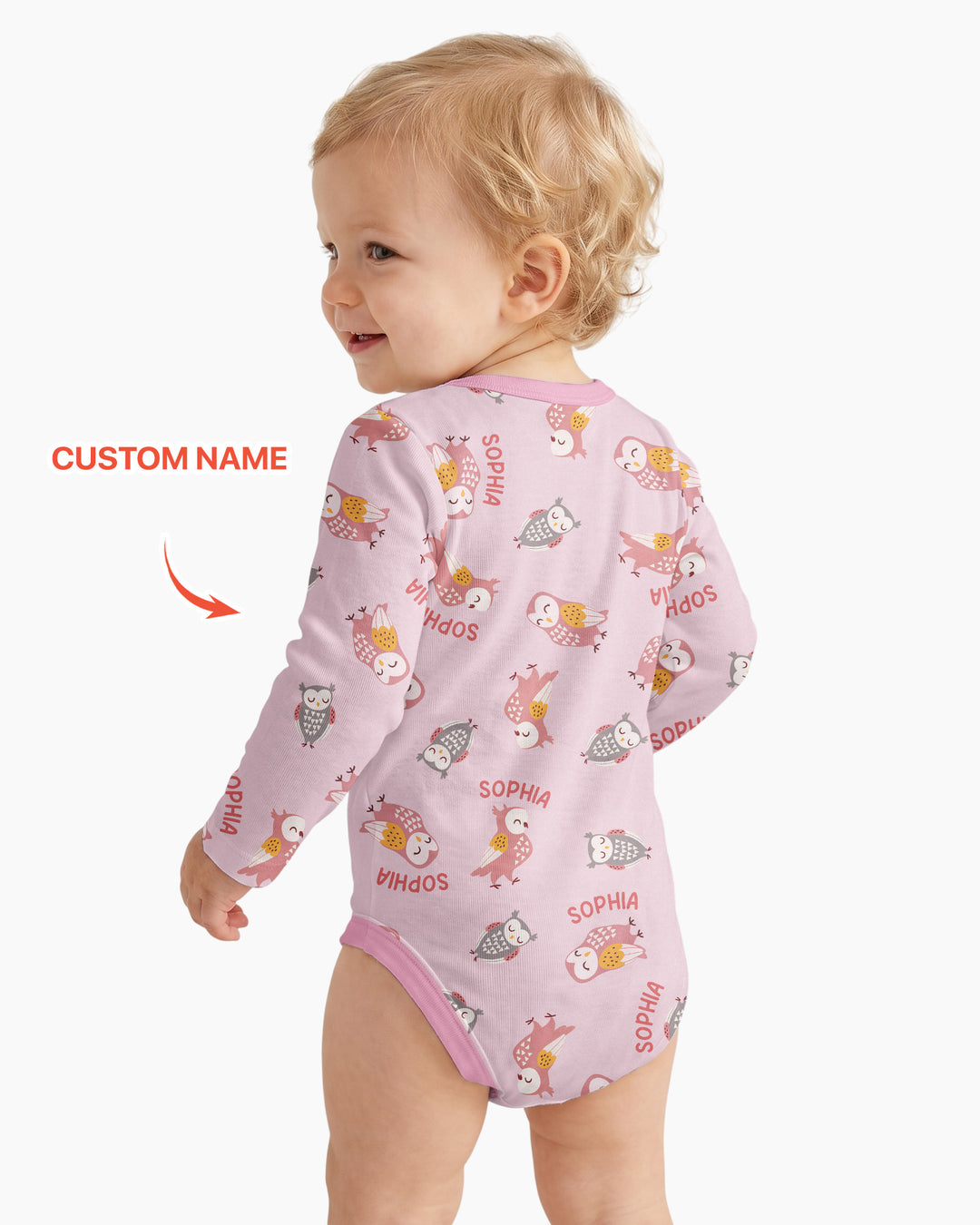 Custom Name Twin Owl Who's Who Bamboo Bodysuit