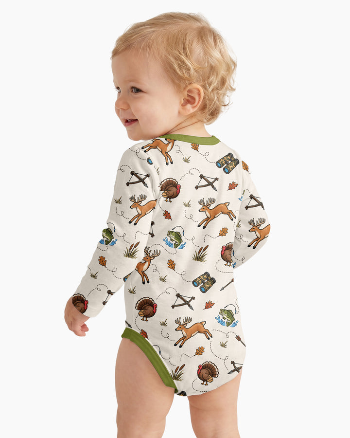 Personalized Pack My Diapers I'm Going Hunting Bamboo Bodysuit