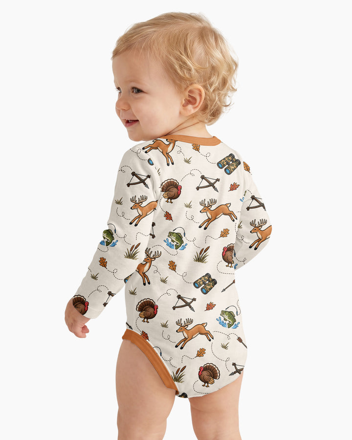 Personalized Pack My Diapers I'm Going Hunting Bamboo Bodysuit