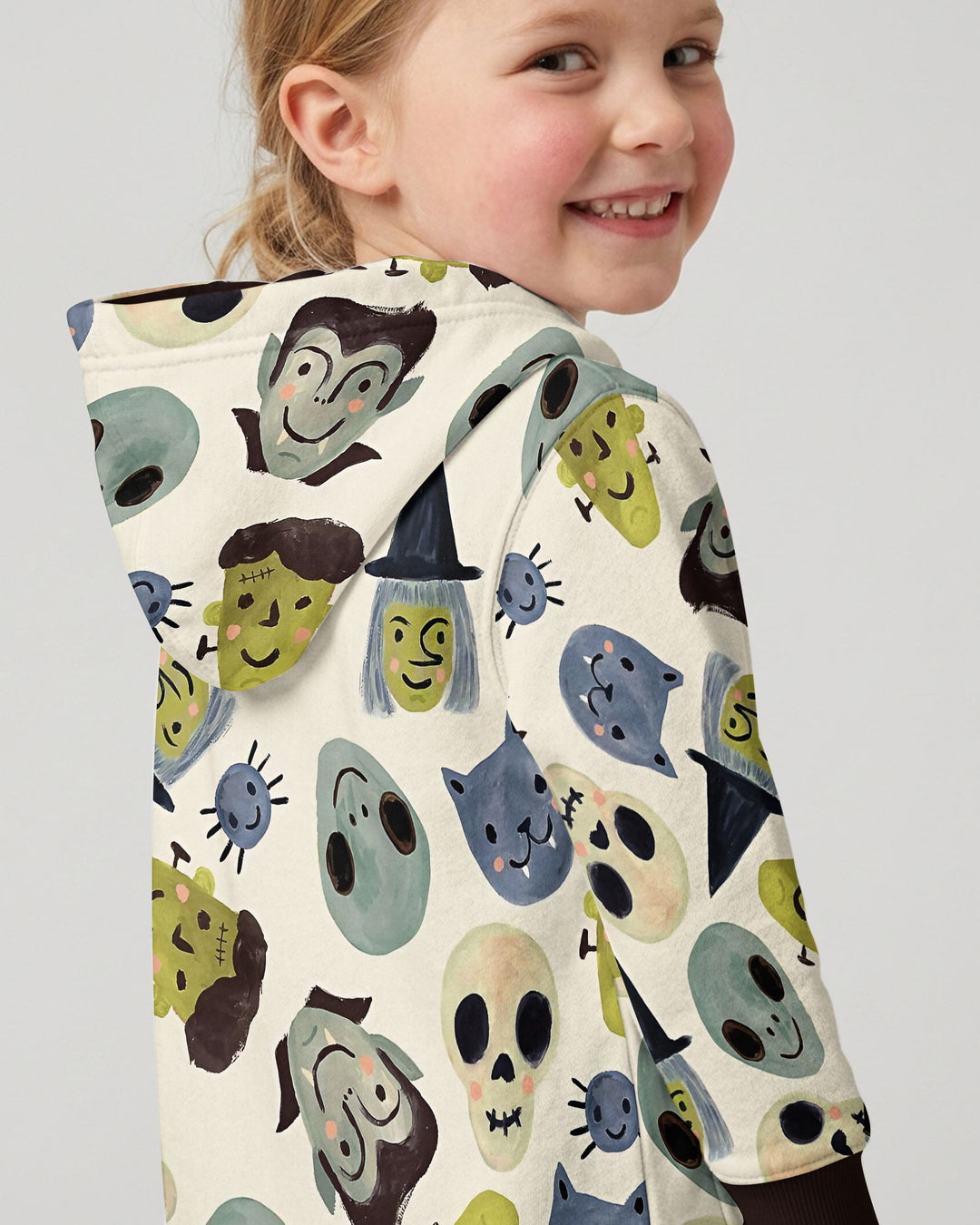 Halloween Face Bamboo Zip Hoodie