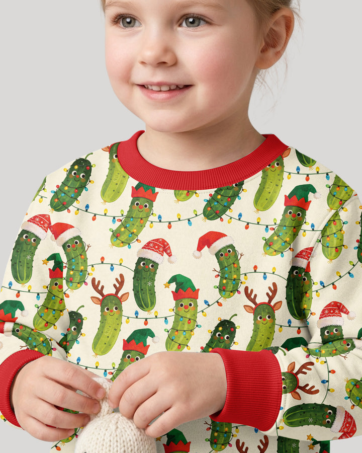 Cheerful Christmas Pickle Bamboo Crewneck Sweatshirt