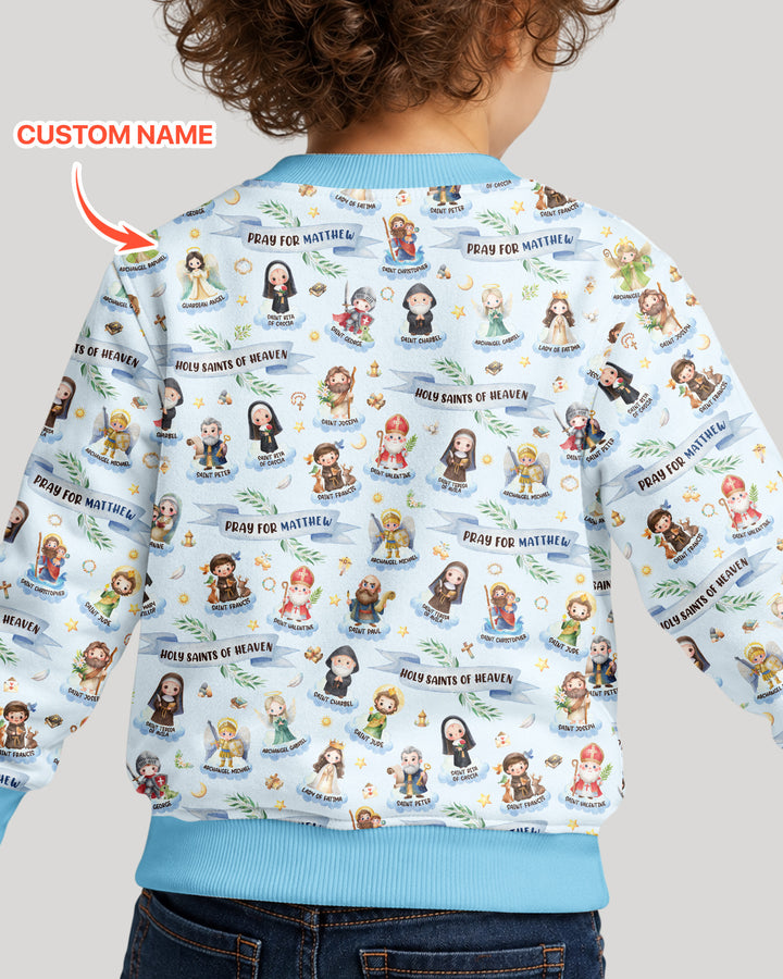 Holy Saints of Heaven Custom Name Bamboo Crewneck Sweatshirt
