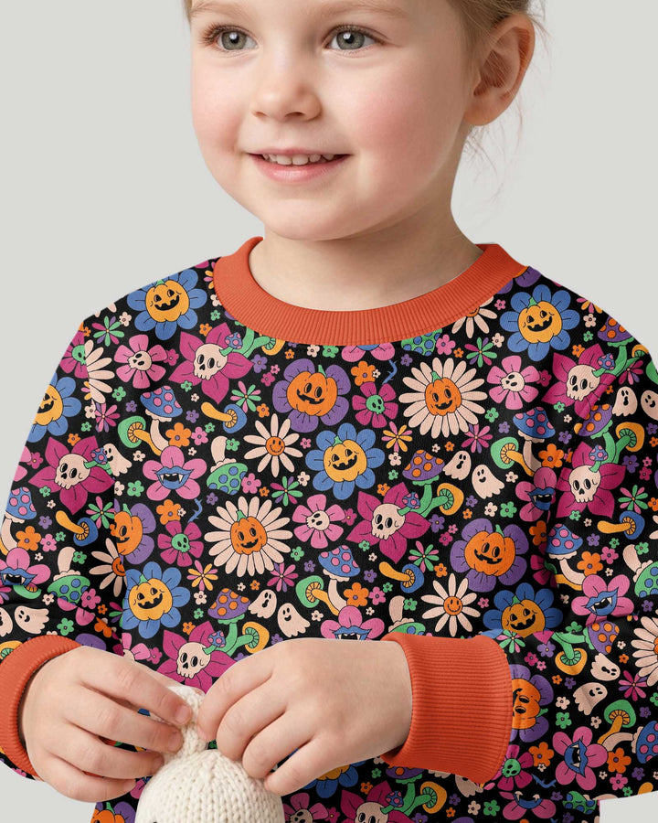 Halloween Flowers Bamboo Crewneck Sweatshirt