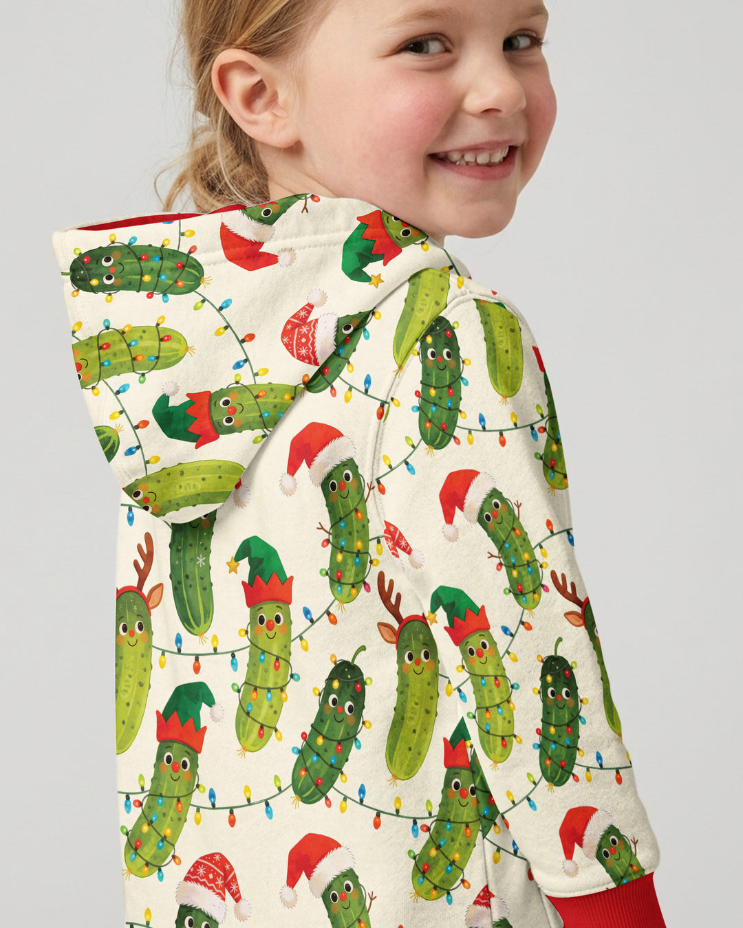 Cheerful Christmas Pickle Bamboo Zip Hoodie