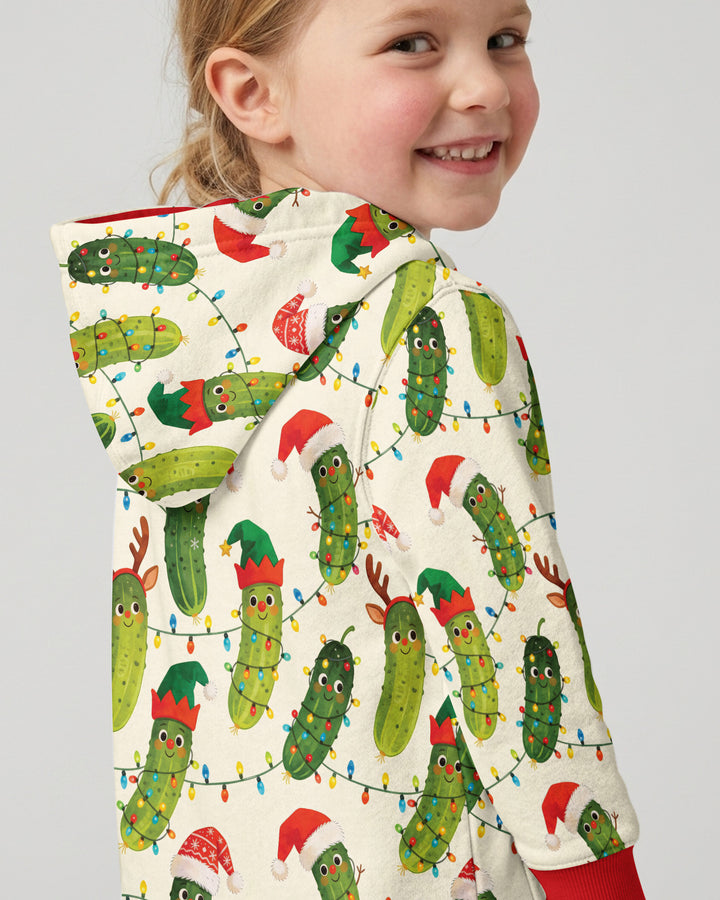Cheerful Christmas Pickle Bamboo Zip Hoodie