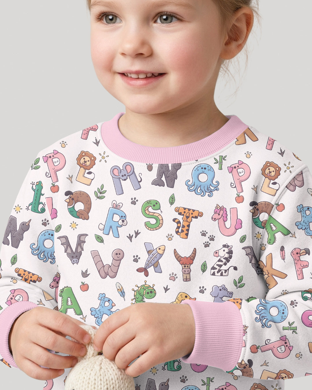 Animals Alphabet Bamboo Crewneck Sweatshirt