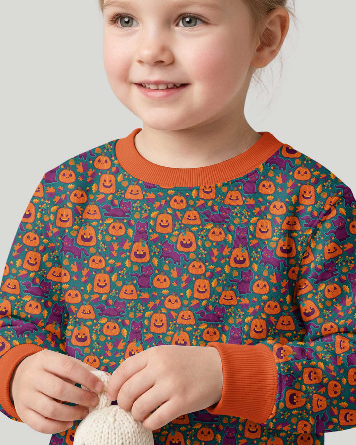 Cats and Pumpkins Bamboo Crewneck Sweatshirt