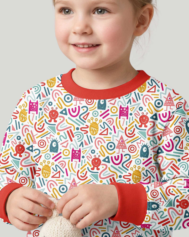 Rainbow Monster Party Bamboo Crewneck Sweatshirt