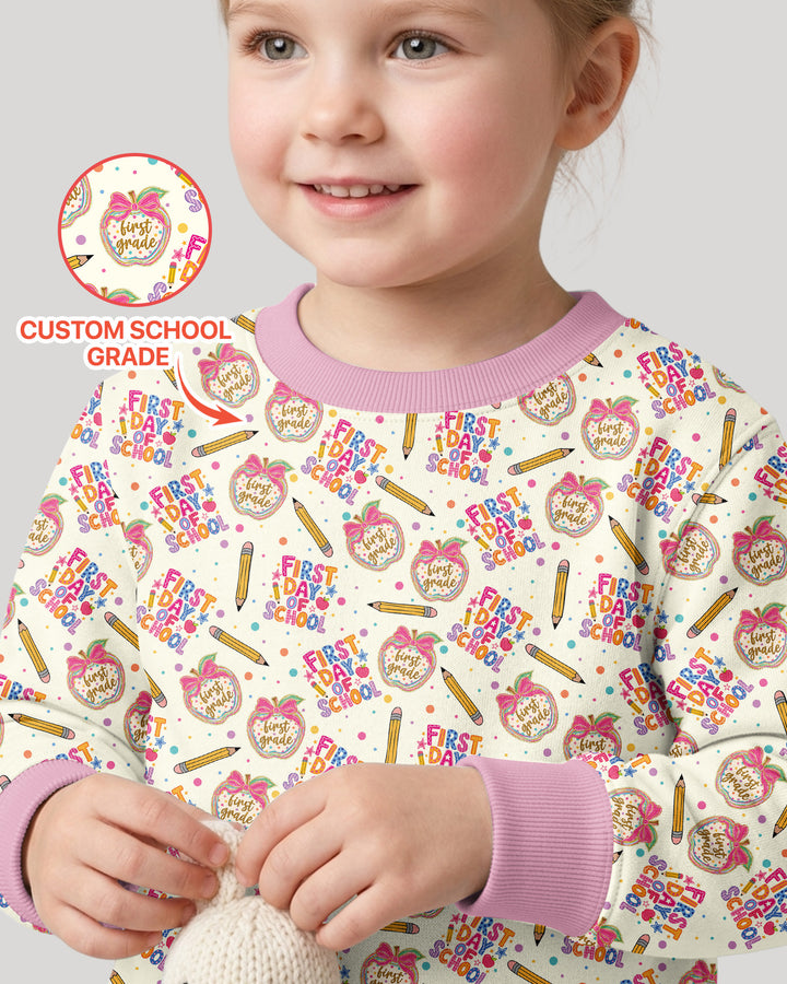 Custom School Grade First Day Cutie Bamboo Crewneck Sweatshirt