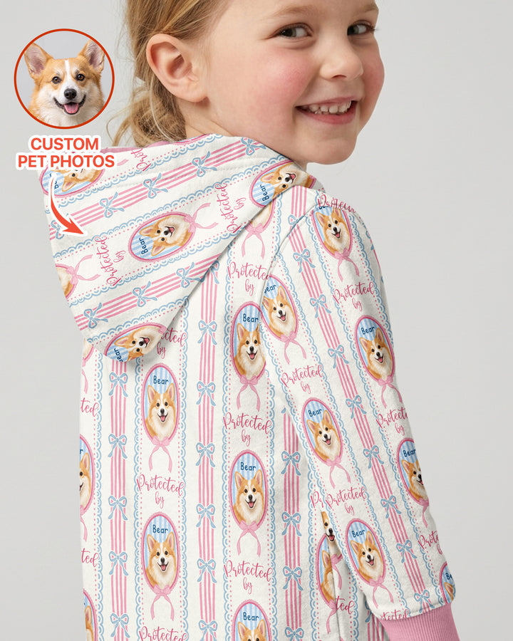 Custom Coquette Pet Photo Little Protector Bamboo Zip Hoodie