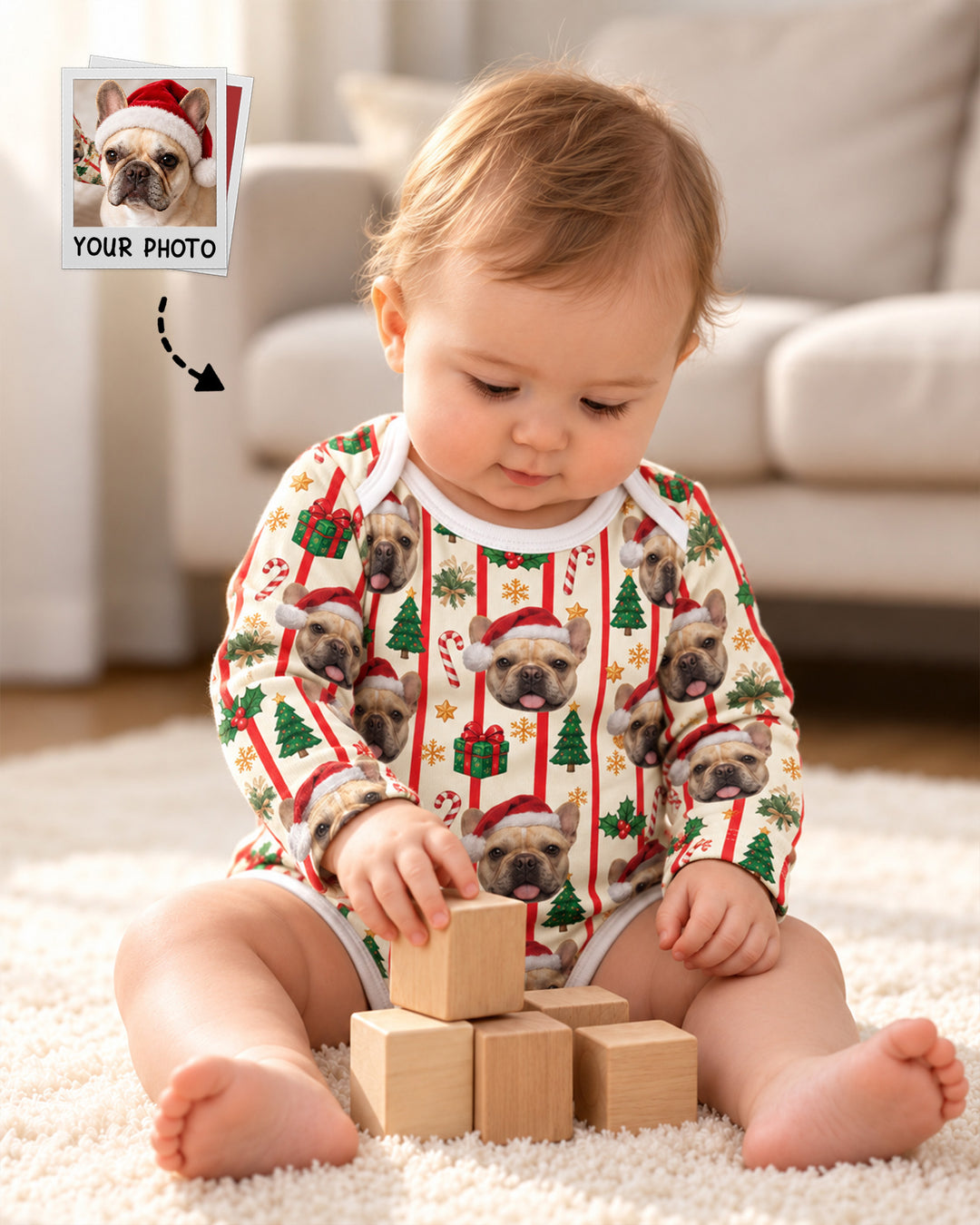 Santa Paws Cuddles Bamboo Bodysuit