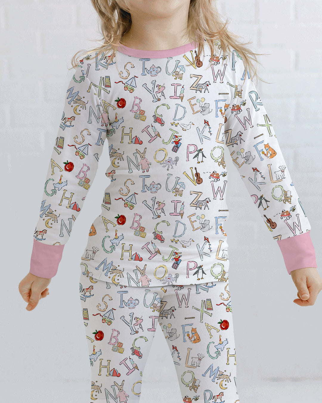 ABC Whimsy Bamboo Two Piece Long Sleeve Pajama Set
