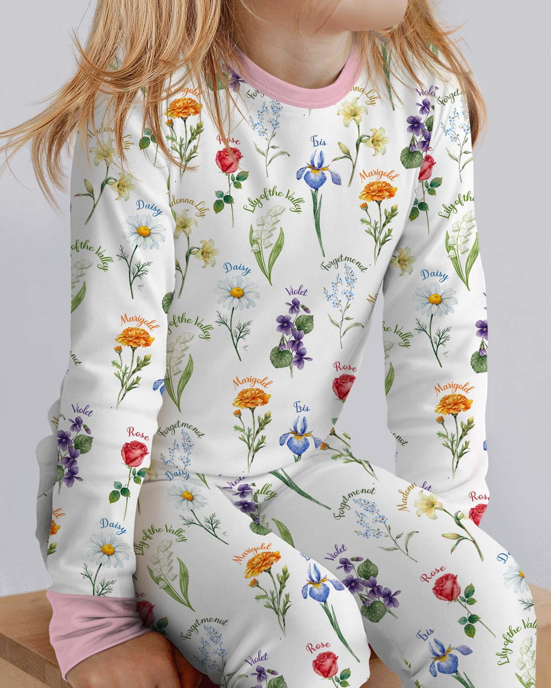 Zweiteiliges Langarm-Pyjama-Set mit Sommerfrüchten