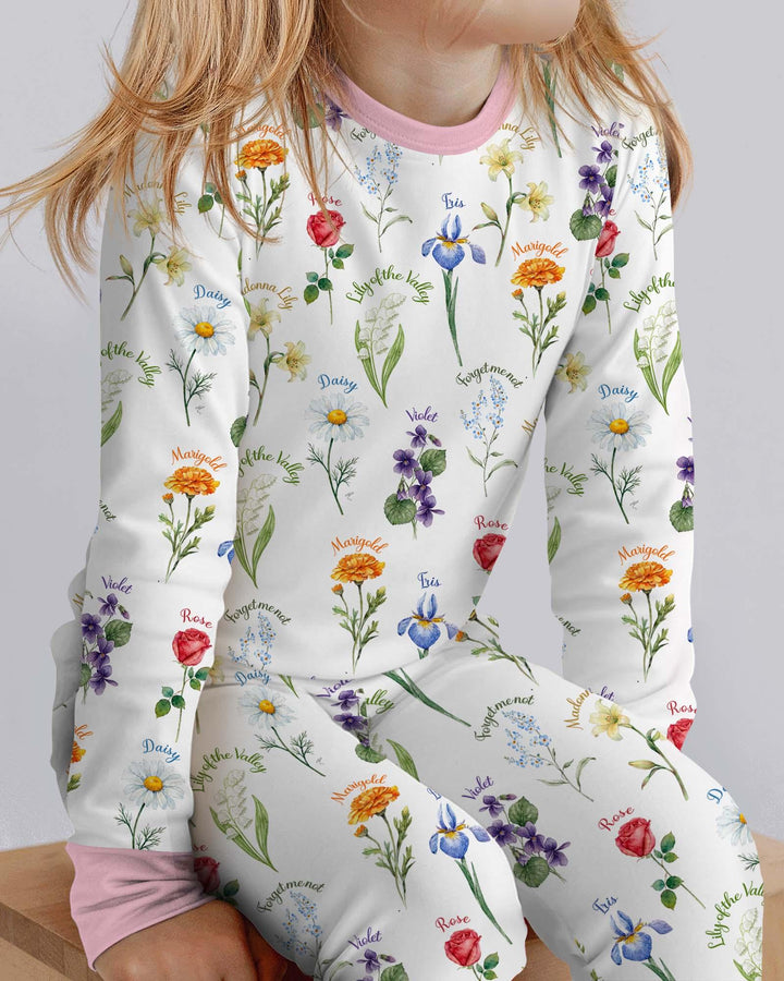 Zweiteiliges Langarm-Pyjama-Set mit Sommerfrüchten