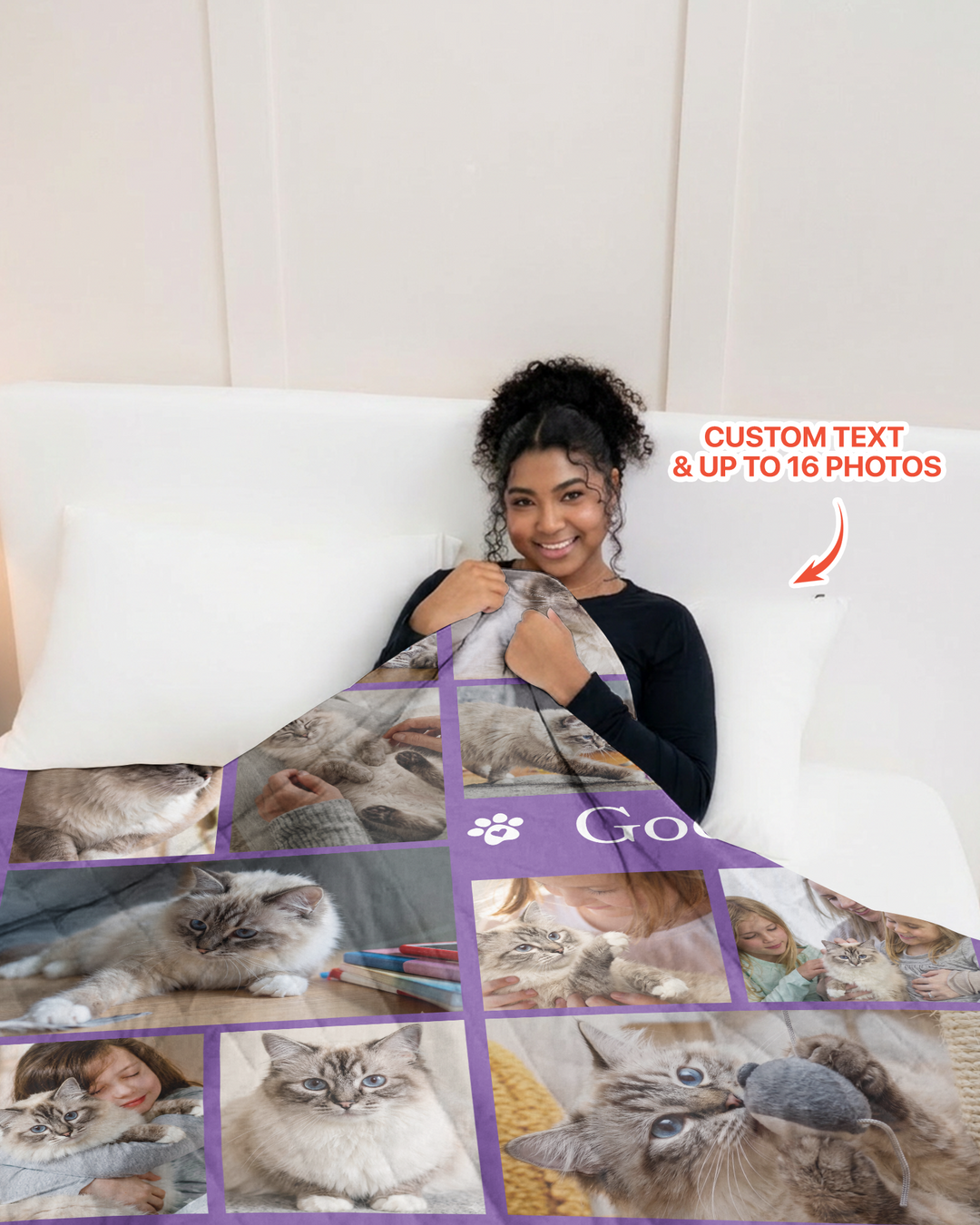 Custom Pet Photo Collage Bamboo Quilt Blanket