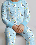 Zweiteiliges Langarm-Pyjama-Set mit Sommerfrüchten
