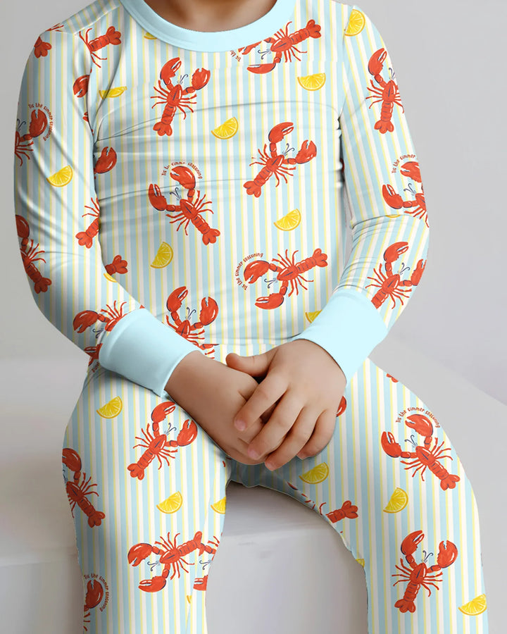 Zweiteiliges Langarm-Pyjama-Set mit Sommerfrüchten