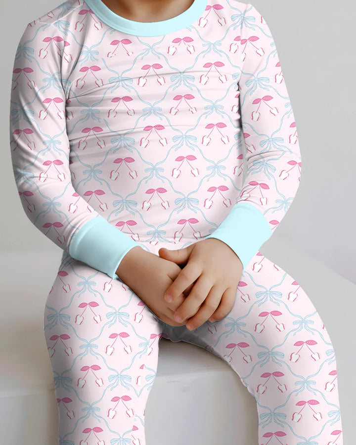 Zweiteiliges Langarm-Pyjama-Set mit Sommerfrüchten
