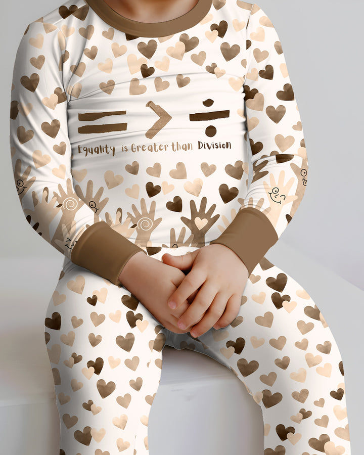 Equality Is Better Than Division Bamboo Two Piece Long Sleeve Pajama Set