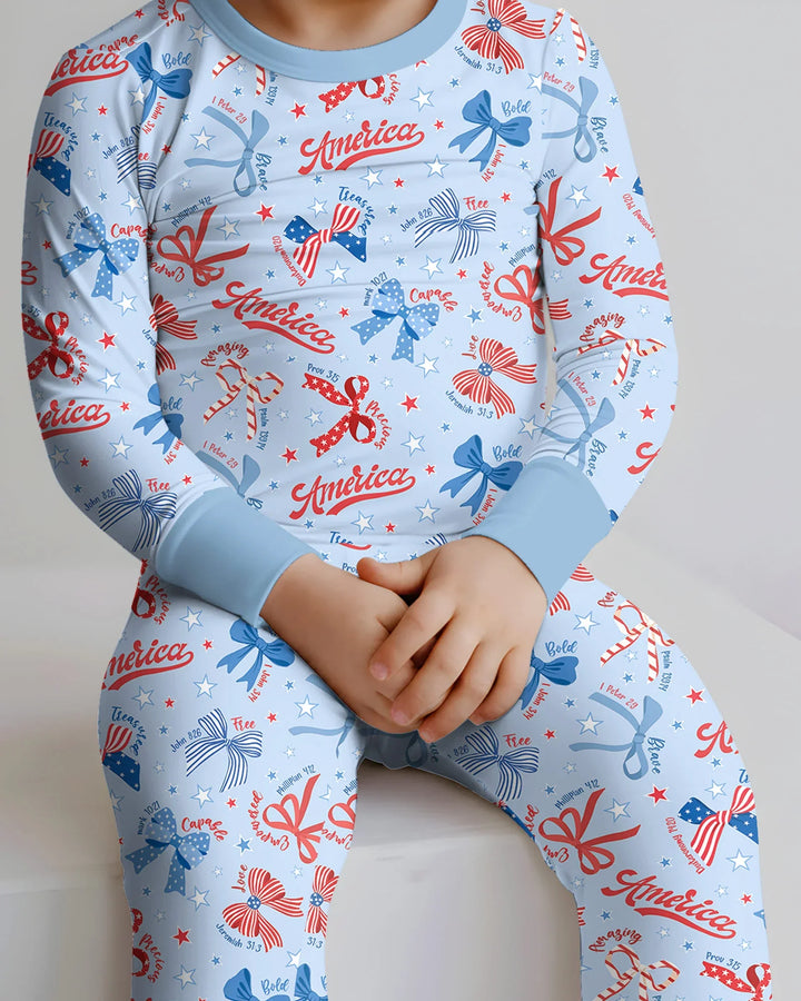 Zweiteiliges Langarm-Pyjama-Set mit Sommerfrüchten