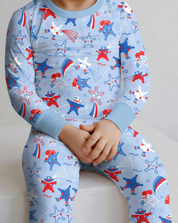Zweiteiliges Langarm-Pyjama-Set mit Sommerfrüchten