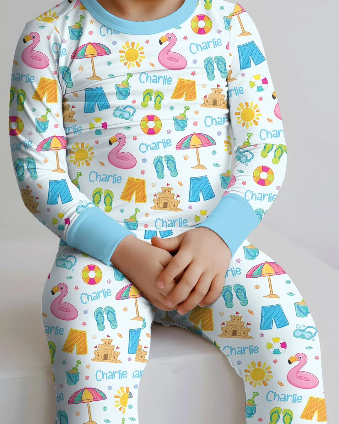 Zweiteiliges Langarm-Pyjama-Set mit Sommerfrüchten