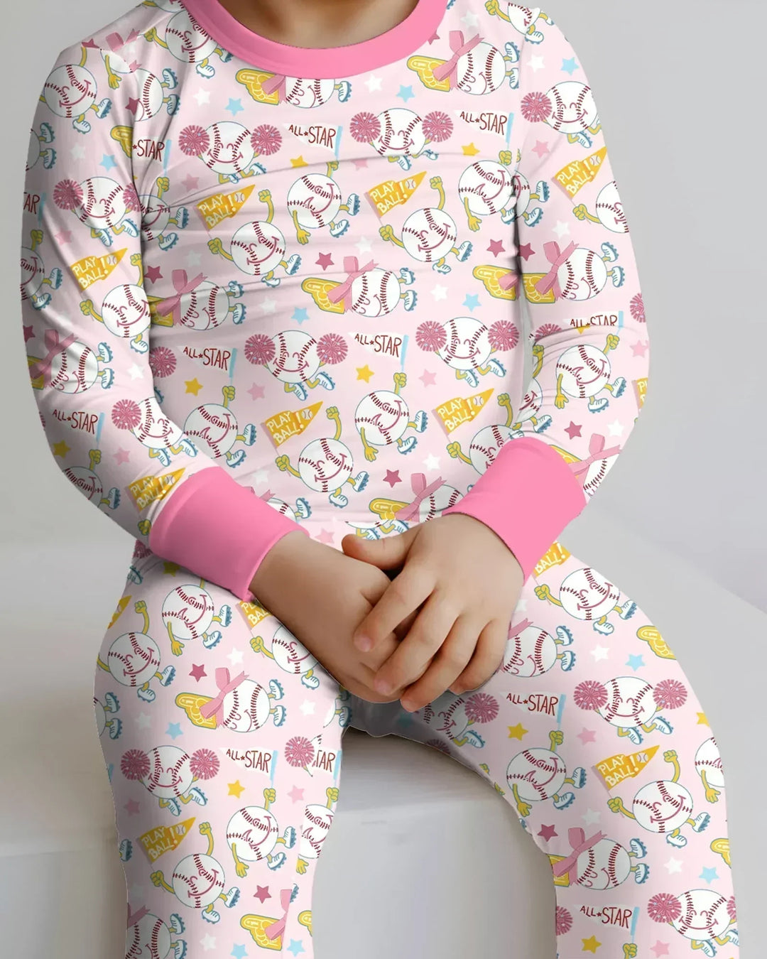 Zweiteiliges Langarm-Pyjama-Set mit Sommerfrüchten