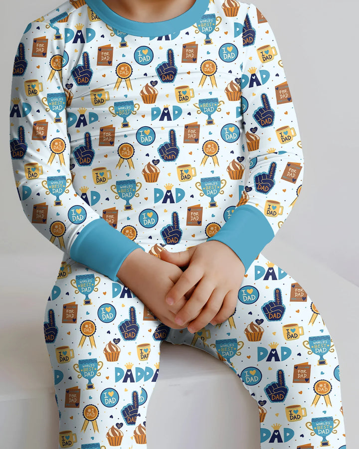 Zweiteiliges Langarm-Pyjama-Set mit Sommerfrüchten