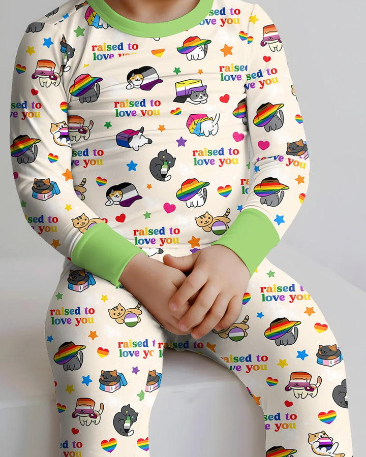 Zweiteiliges Langarm-Pyjama-Set mit Sommerfrüchten