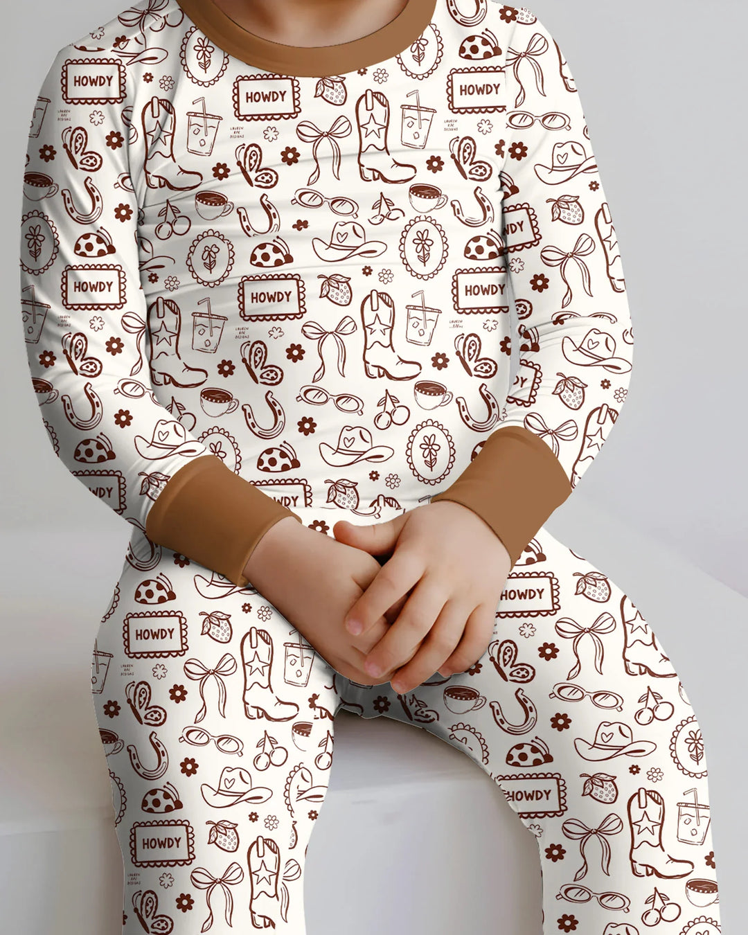 Doodle Wild West Cowgirl Bamboo Two Piece Long Sleeve Pajama Set