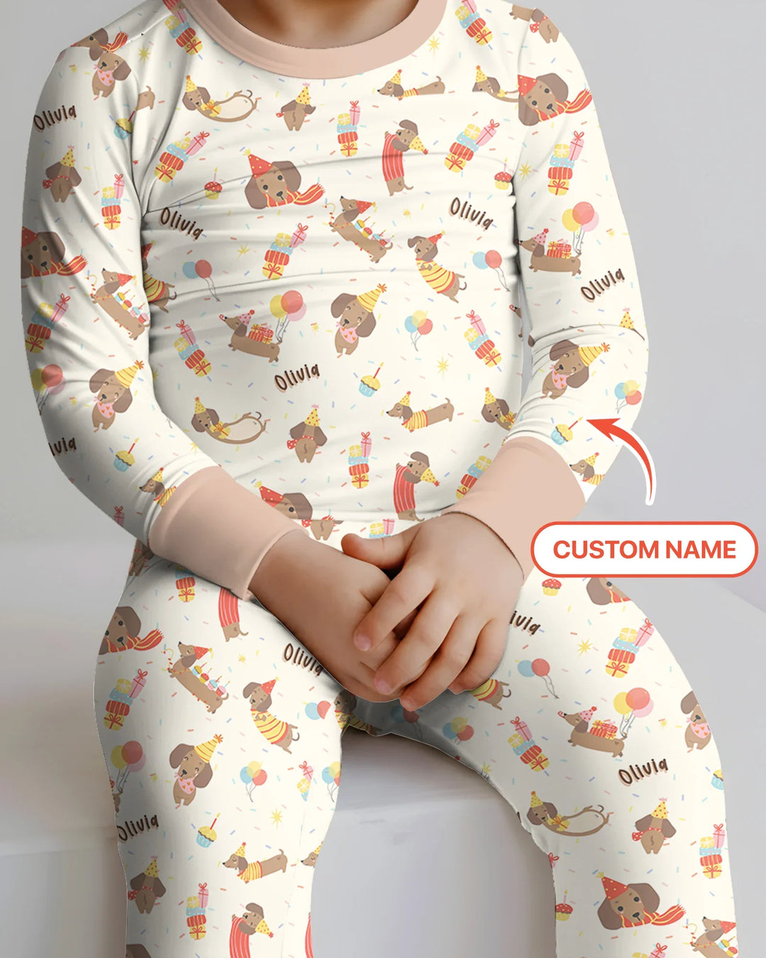 Zweiteiliges Langarm-Pyjama-Set mit Sommerfrüchten